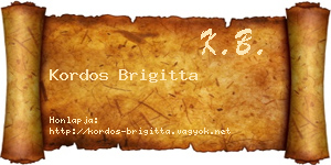 Kordos Brigitta névjegykártya